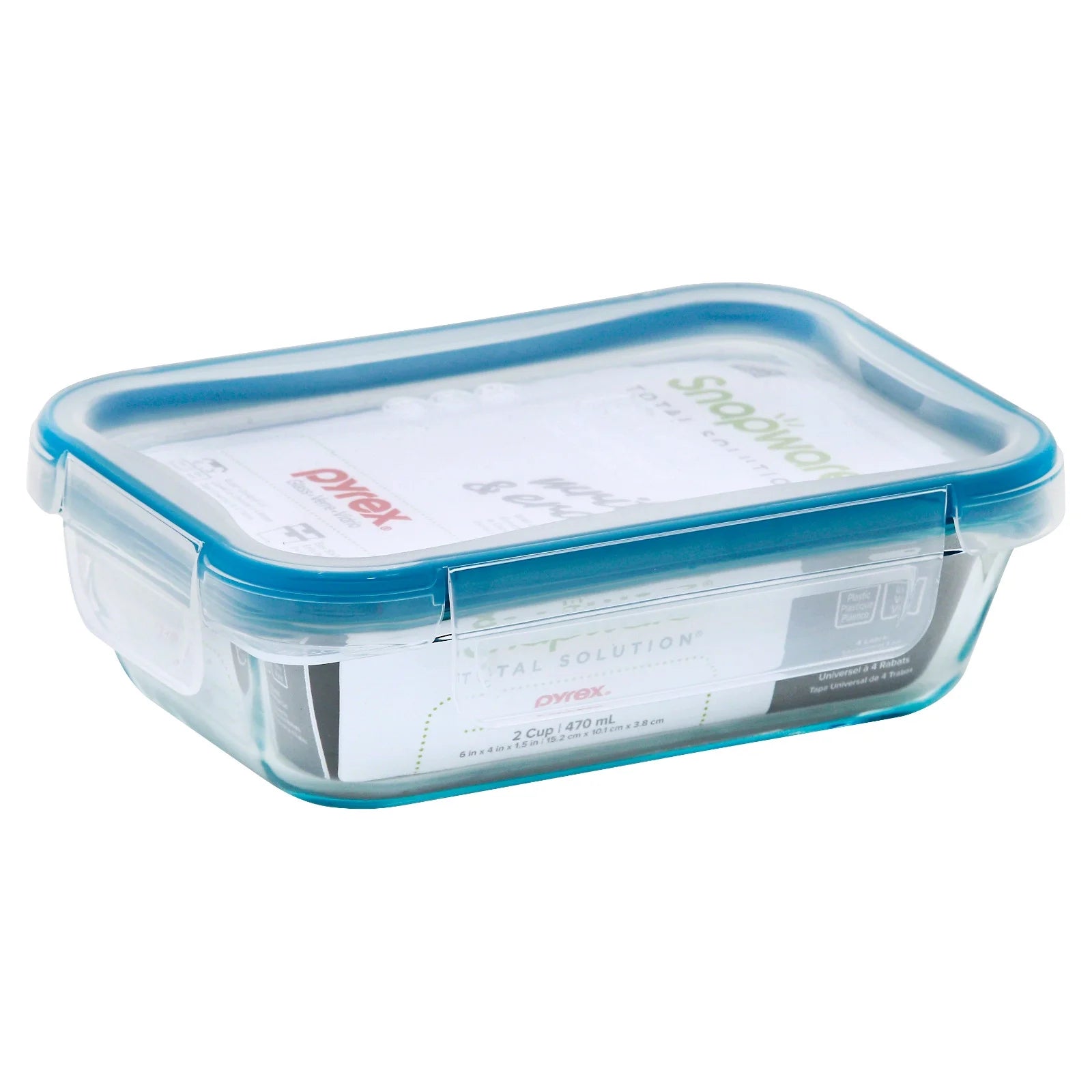 2-Cup Total Solution Rectangle Food Storage Container, Glass