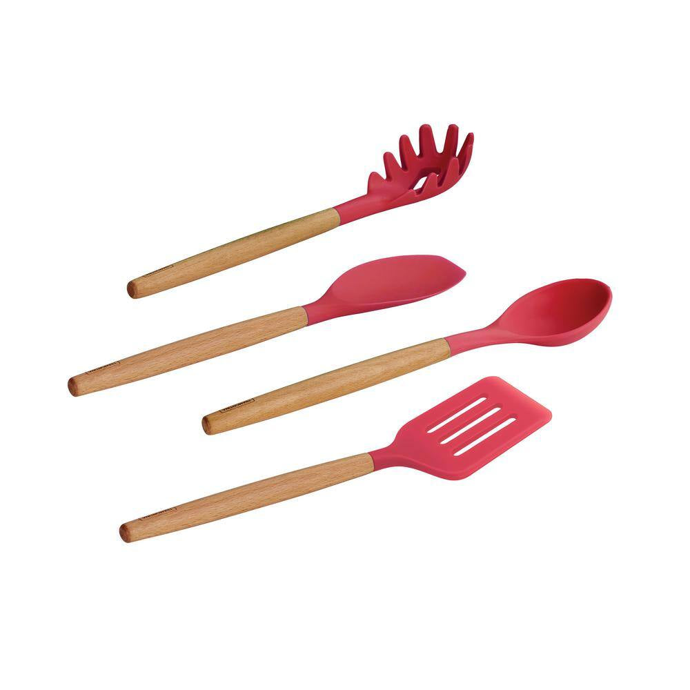 14-Piece Ceramic Cookware Set in Red