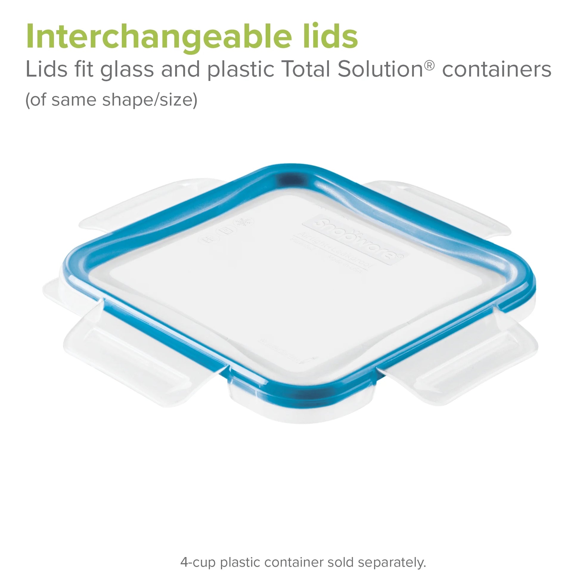 Total Solution Glass 4-Cup Square with Lid