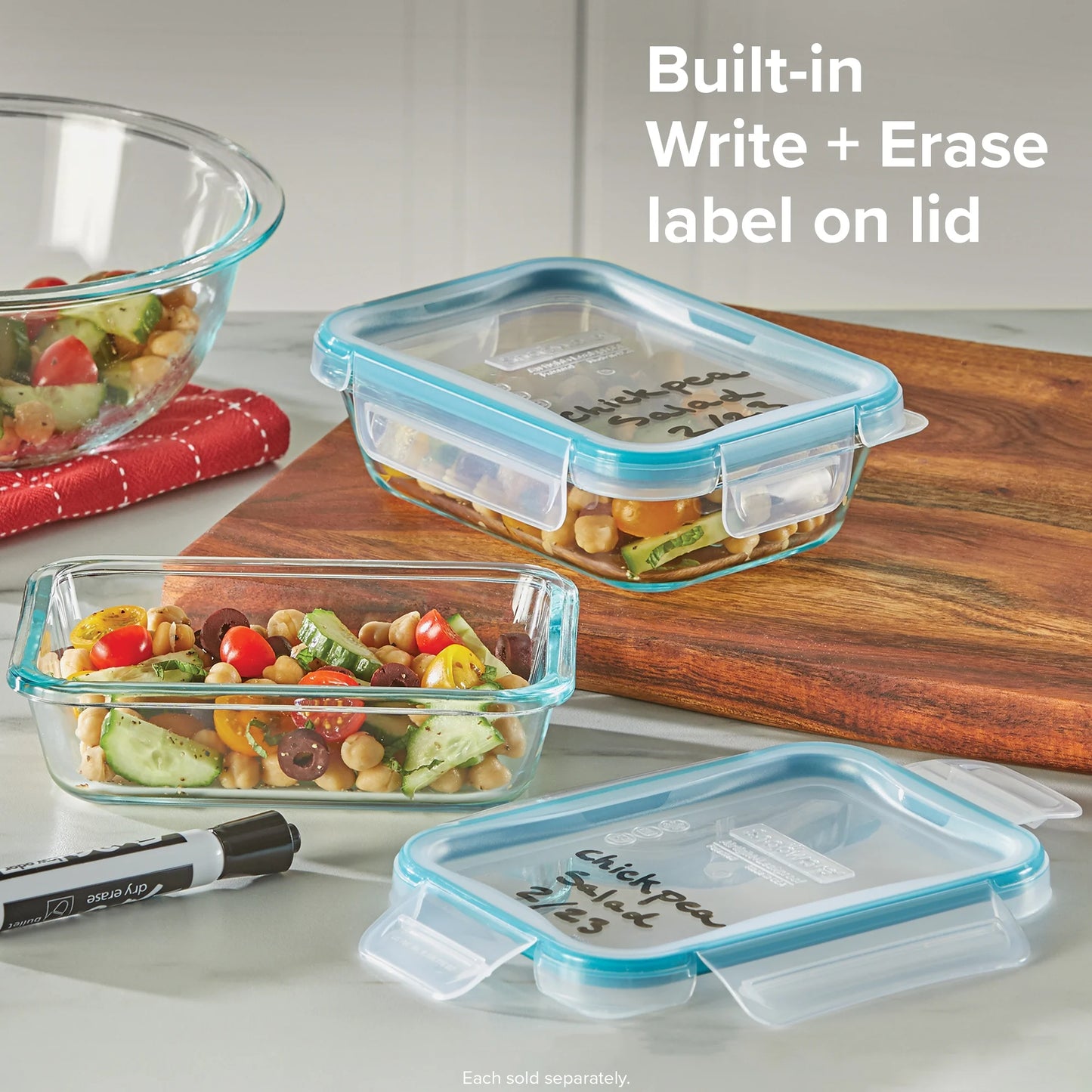 2-Cup Total Solution Rectangle Food Storage Container, Glass