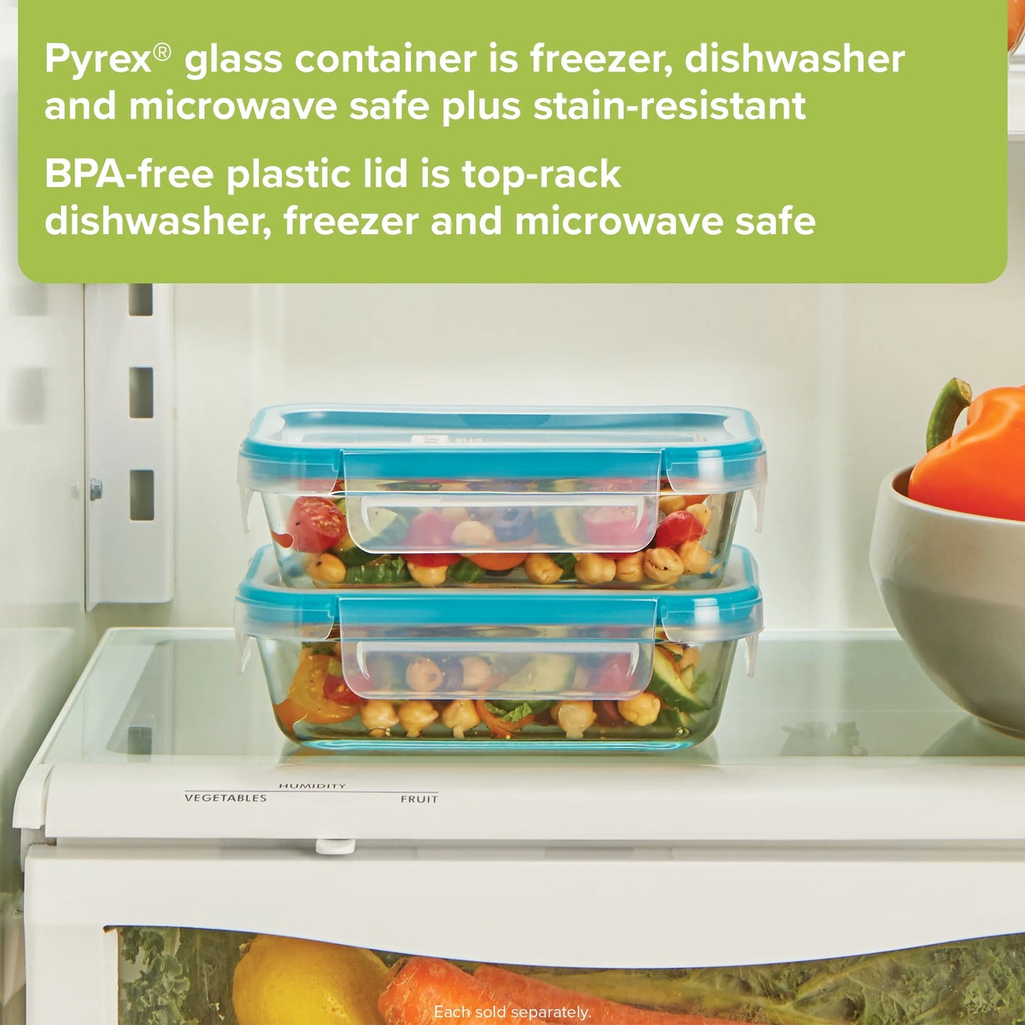 2-Cup Total Solution Rectangle Food Storage Container, Glass