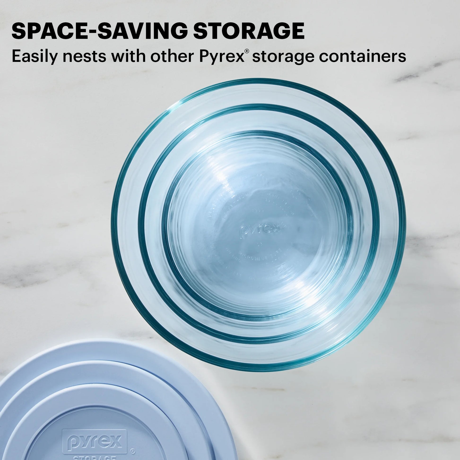 Simply Store Tinted 10-Piece round Glass Storage Set with 2C/4C/7C and Airtight Lids, Blue