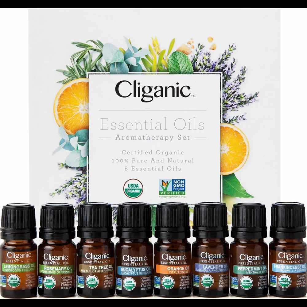 Organic Aromatherapy Set - Top 8 Essential Oils - 8X0.5Oz